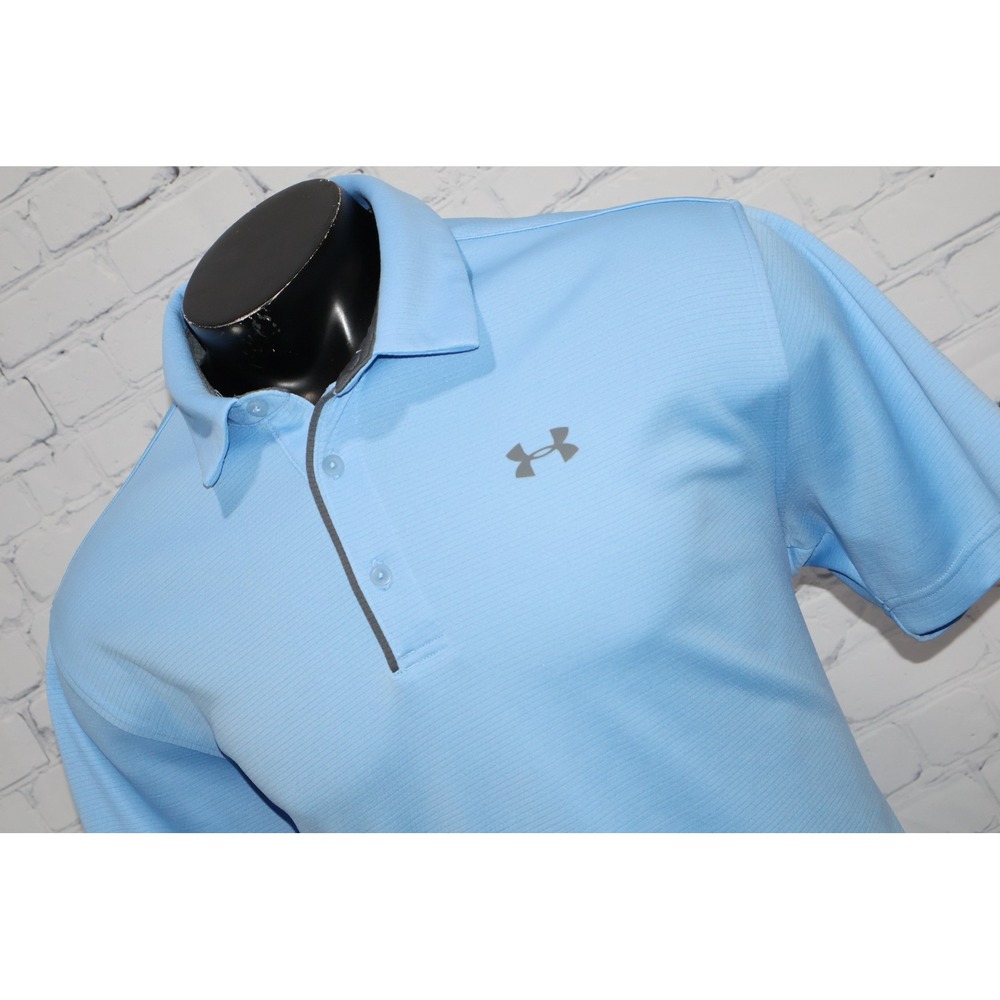 Under Armour Golf Polo Mens XL Blue HeatGear Loose Fit Short Sleeve Shirt **